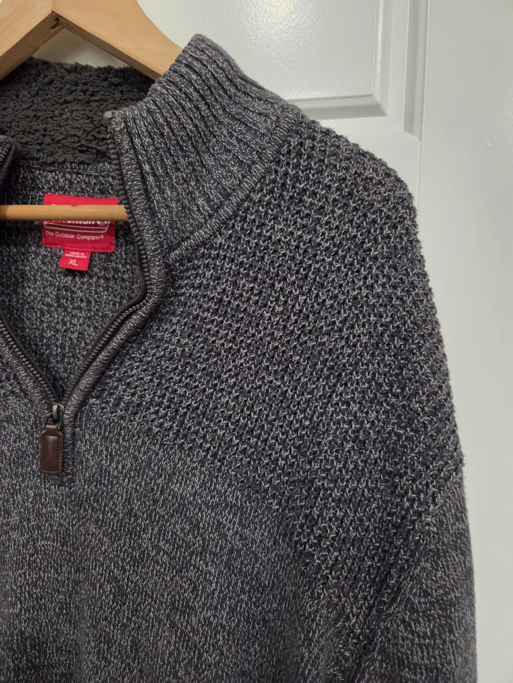 Coleman Men's Charcoal Zip-Up Knit Pullover Sweater Size XL